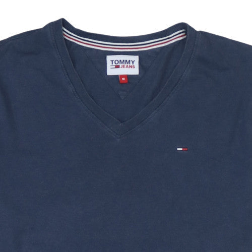Tommy Jeans Men's Blue V-Neck Short Sleeve Cotton T-Shirt M