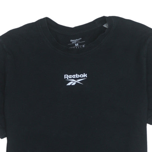 Reebok Men’s Black Cotton Crew Neck Sports T-Shirt Size M
