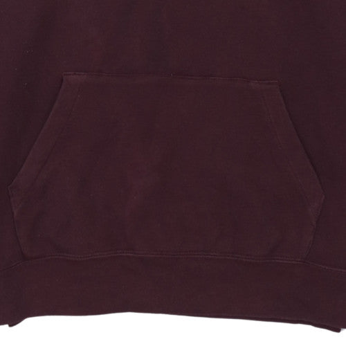 Nike Women's Burgundy Pullover Hoodie Small Cotton Logo Sweatshirt