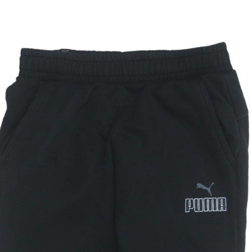 Puma Men Black Jogger Sweatpants M Regular Fit Fleece Activewear