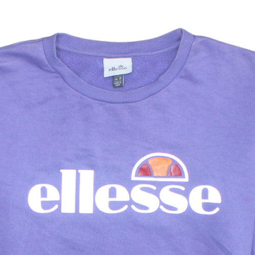 Ellesse Womens Purple Logo Crew Neck Sweatshirt UK 8