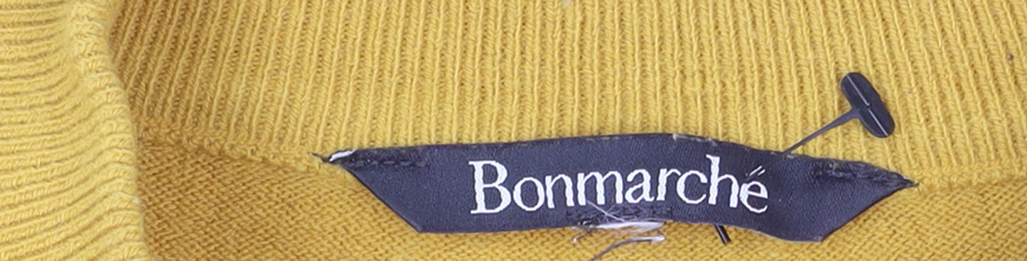 Bonmarché Women Yellow Acrylic Mock Neck Pullover Jumper Size 24/26