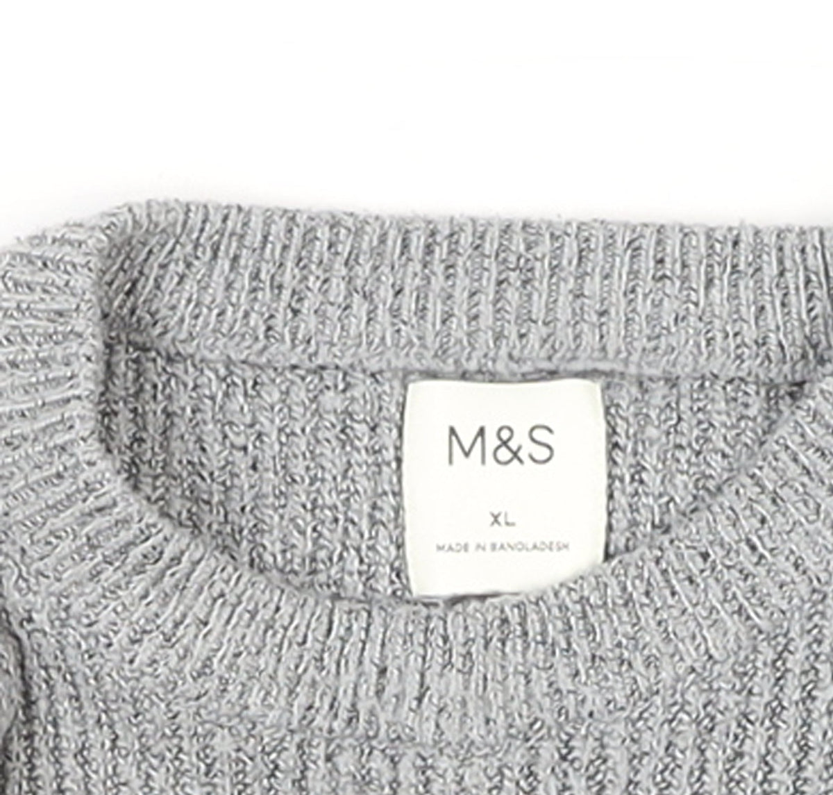 Marks & Spencer Women Grey Chunky-Knit Wool Blend Jumper XL