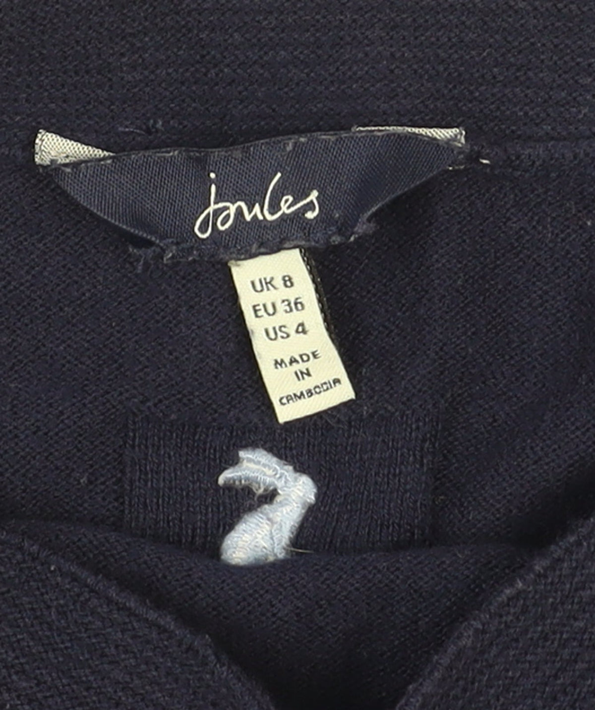 Joules Women’s Blue Cotton Wool Boat Neck Jumper UK 8