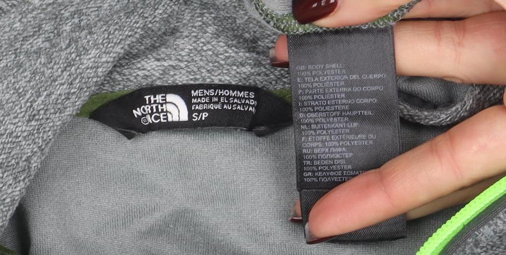 The North Face Men's Grey 1/4 Zip Fleece Sweatshirt Size S