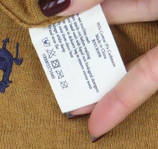 Jack Wills Men’s Brown V-Neck Cotton Cashmere Jumper XS