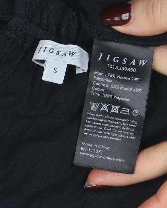 Jigsaw Women’s Black Velvet Camisole Top Size S Sleeveless Tie Detail