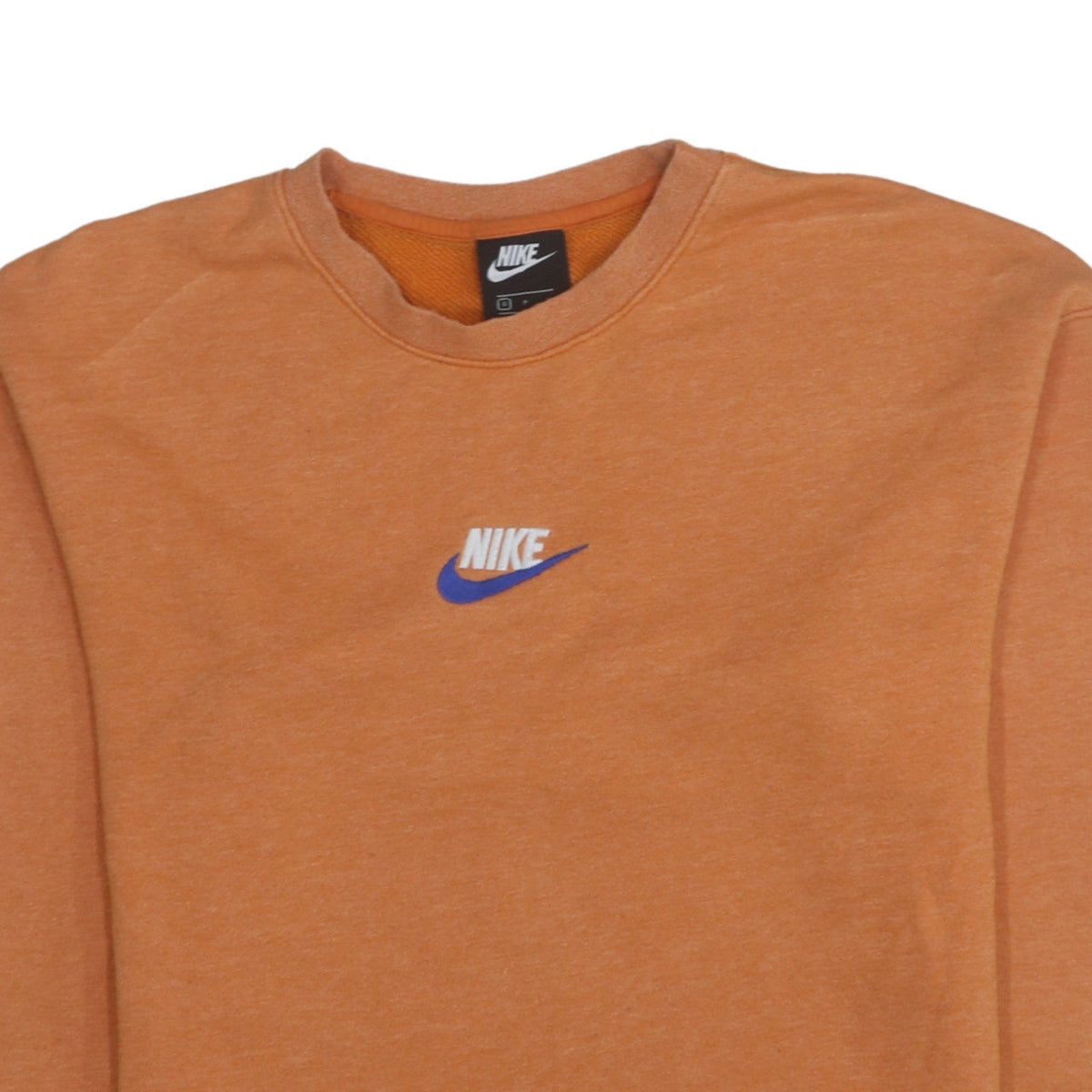 Nike Men's Orange Crew Neck Pullover Sweatshirt Size S