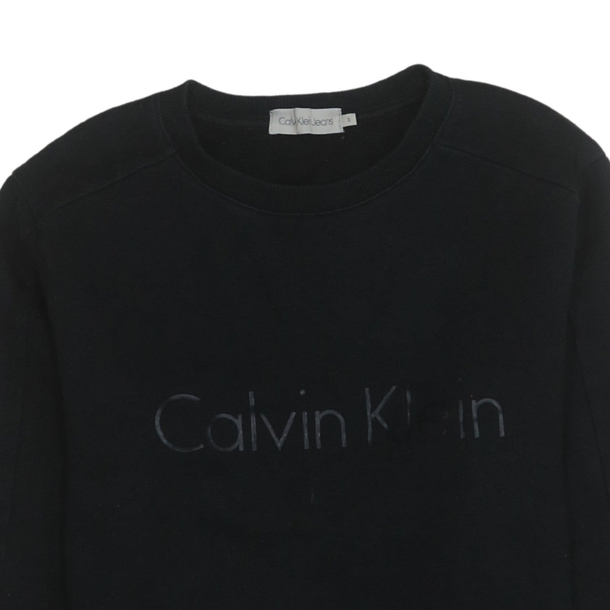 Calvin Klein Jeans Mens Black M Logo Crew Neck Sweatshirt