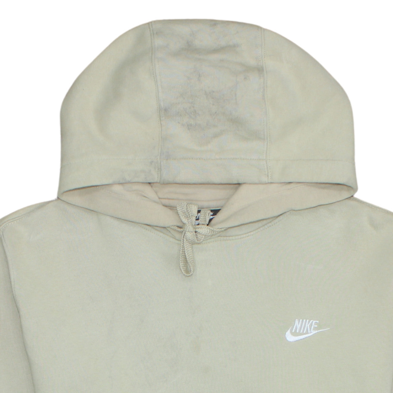 Nike Womens Beige Pullover Hoodie Small Cotton Blend Hooded Sweatshirt