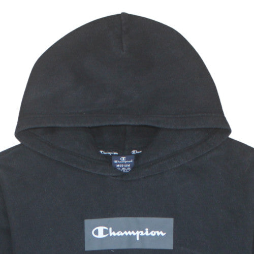 Champion Men's Black Medium Pullover Hoodie with Logo