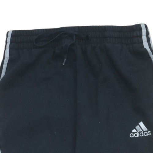 Adidas Men's Black Jogger Trousers M Fleece Lined Regular Fit
