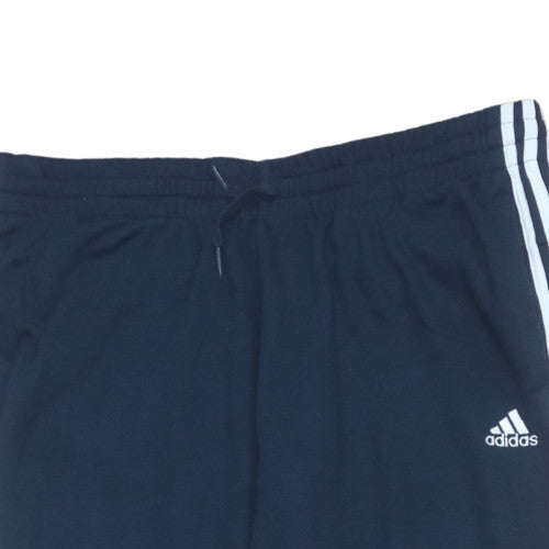 Adidas Womens Blue XL Jogger Trousers Cotton Blend Elastic Waist