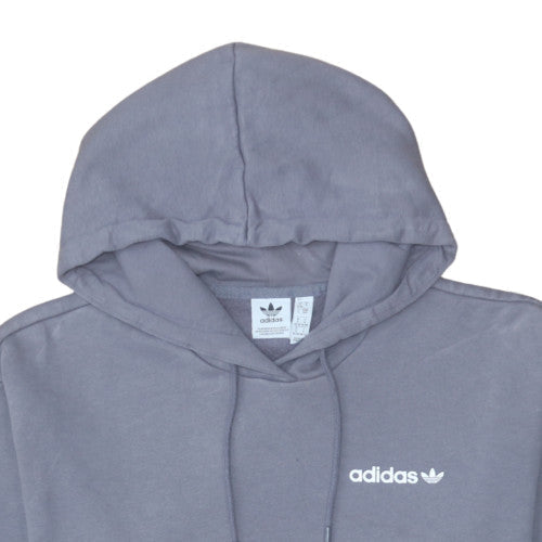 Adidas Women Grey Pullover Hoodie Small Hooded Logo Sweatshirt