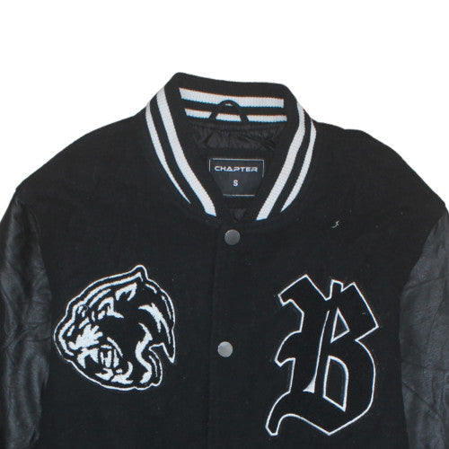 Chapter Men's Black Varsity Jacket Size S Brooklyn Embroidered Bomber