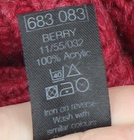 M&Co Women’s Red Roll Neck Acrylic Jumper Size 14