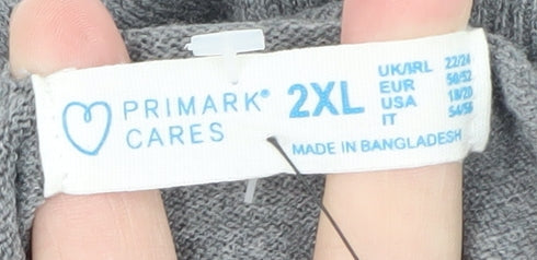 Primark Men's Grey Roll Neck Jumper 2XL Regular Fit Knit Pullover