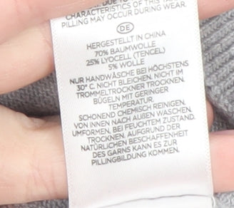 Hobbs Women’s Grey Cat Jumper L Crew Neck Knit Pullover Sweater