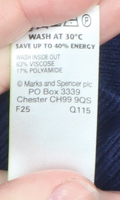 Marks & Spencer Women’s Blue V-Neck Long Sleeve Pullover Jumper UK 16