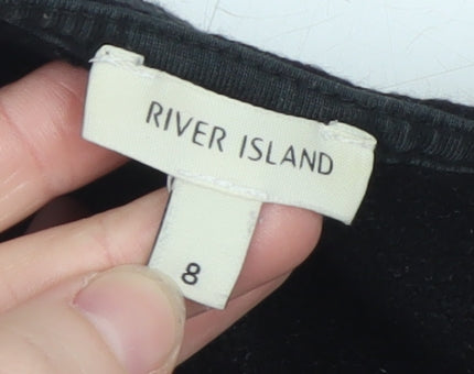 River Island Women's Black Size 8 1/2 Zip Knit Jumper