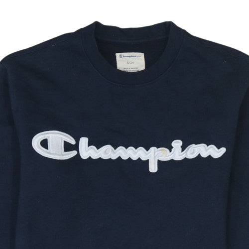 Champion Men's Blue Embroidered Logo Pullover Sweatshirt Size S
