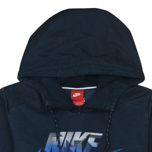 Nike Men's Blue Pullover Hoodie S Regular Fit Graphic Sportswear