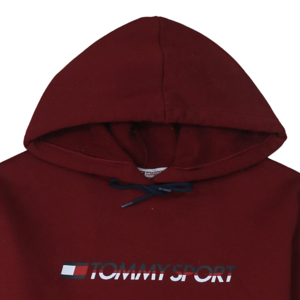 Tommy Sport Men's Red Pullover Hoodie Size L Graphic Logo Cotton Blend