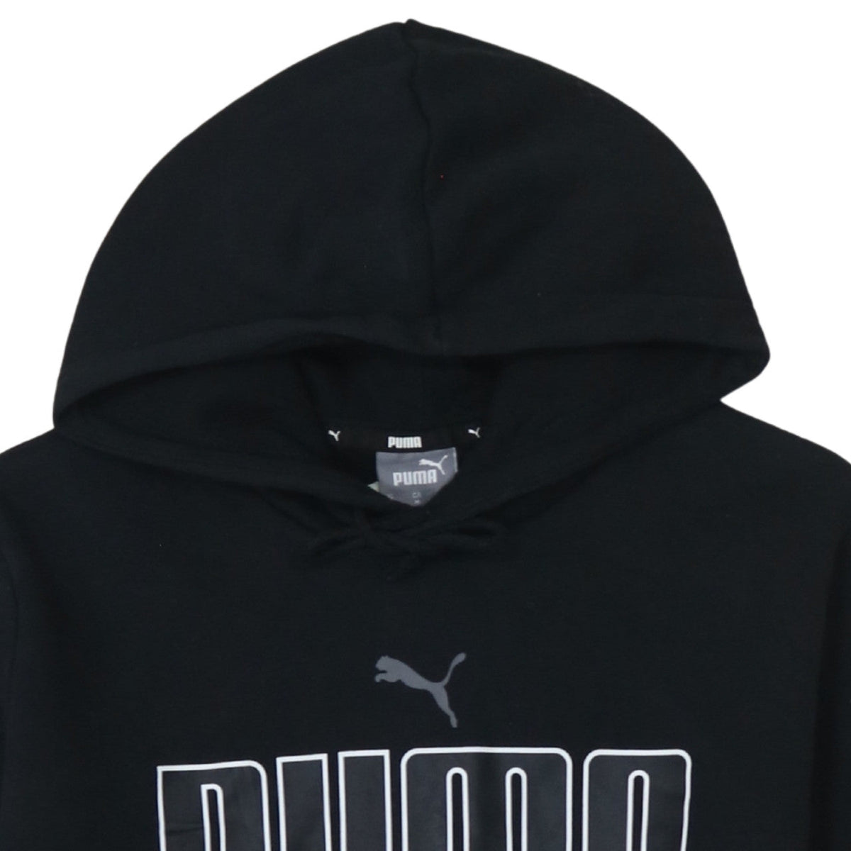 Puma Men's Black Pullover Hoodie M Graphic Logo Fleece Sweatshirt