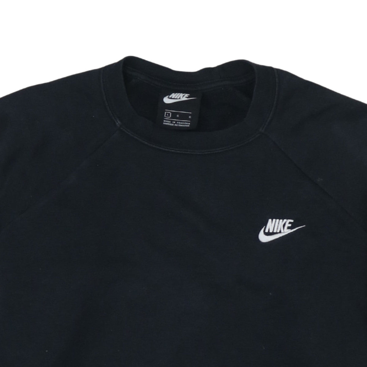 Nike Women Black Large Pullover Crew Neck Sweatshirt