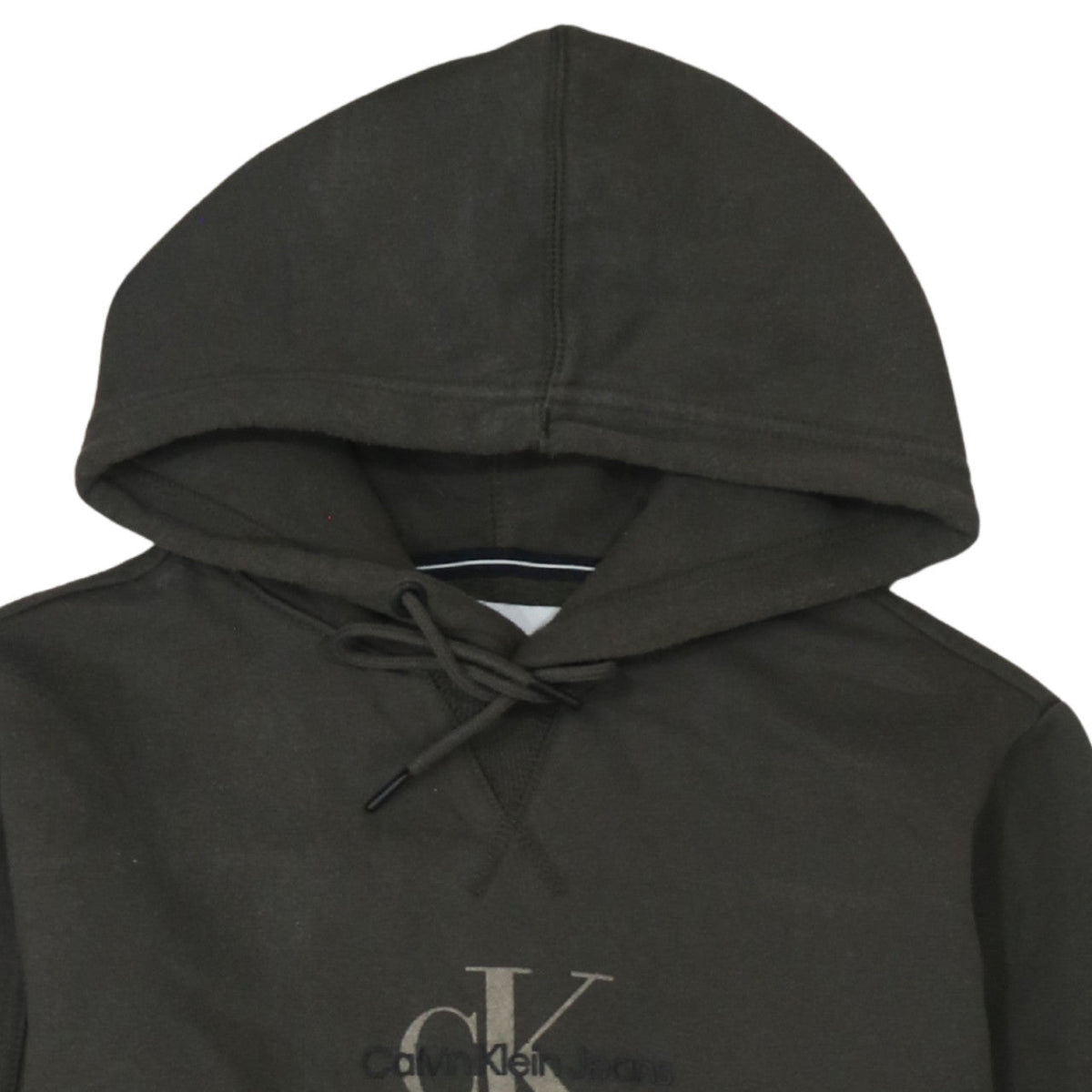 Calvin Klein Jeans Men's Brown Pullover Hoodie S Regular Fit Logo Fleece