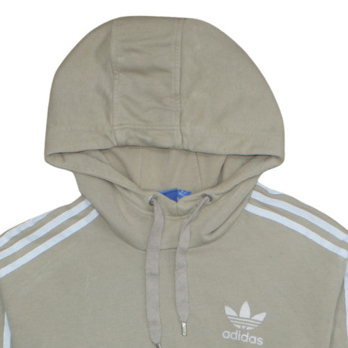 Adidas Womens Beige Pullover Hoodie Small Hooded Sweatshirt