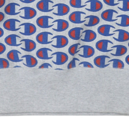 Champion Men's Grey Logo Reverse Weave Sweatshirt Size L Pullover