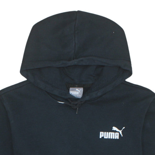 Puma Womens Black Pullover Hoodie S Classic Casual Cotton Blend