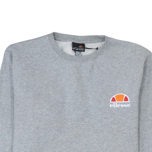 Ellesse Womens Grey Logo Sweatshirt UK 10 Pullover Cotton Blend