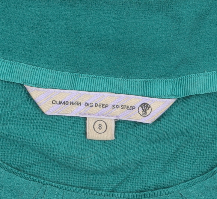 Rule the Water Women’s Green Lyocell Short Sleeve Scoop Neck Top Size 8