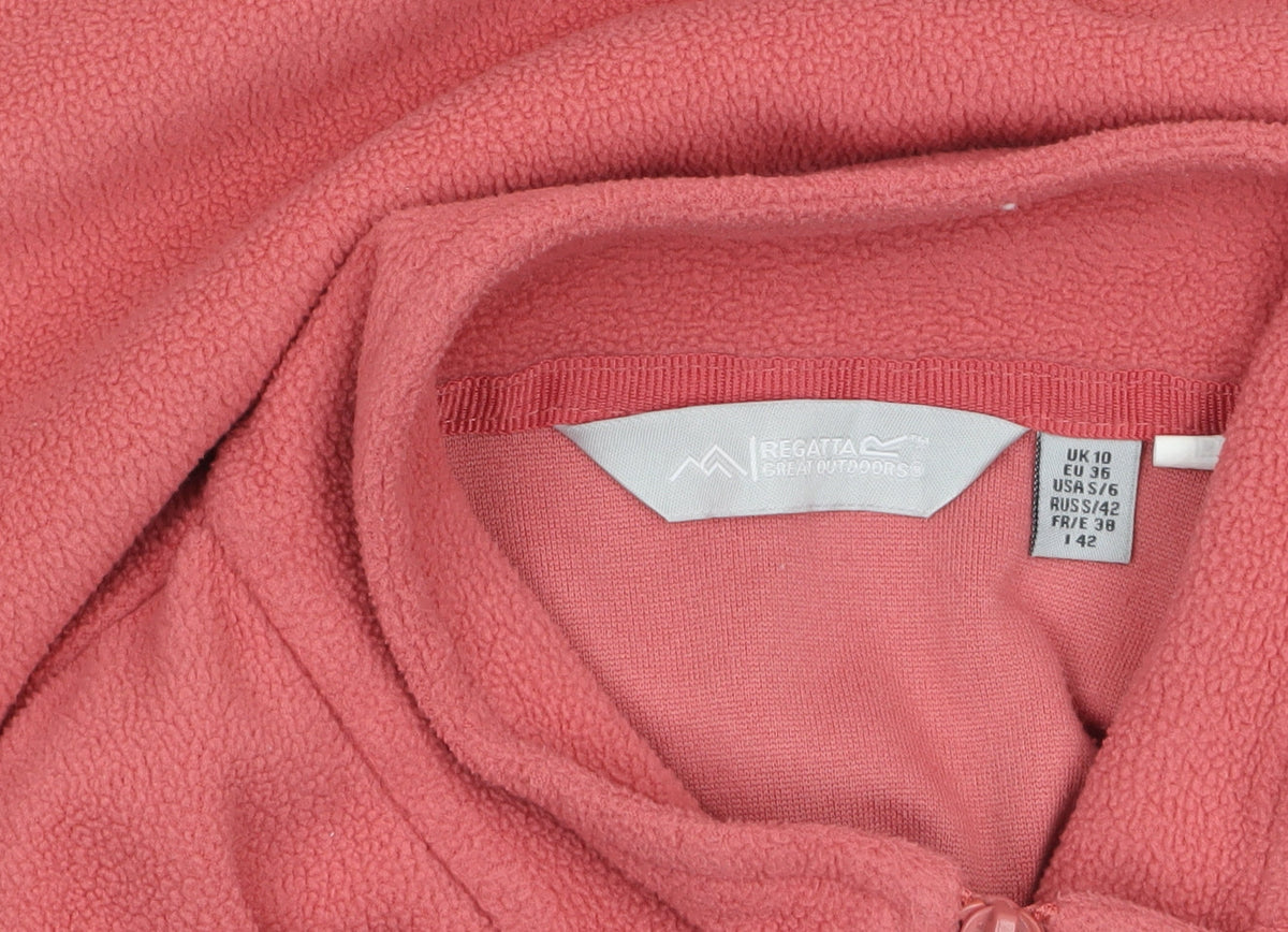 Regatta Women Pink Fleece Pullover 1/4 Zip Sweatshirt UK 10