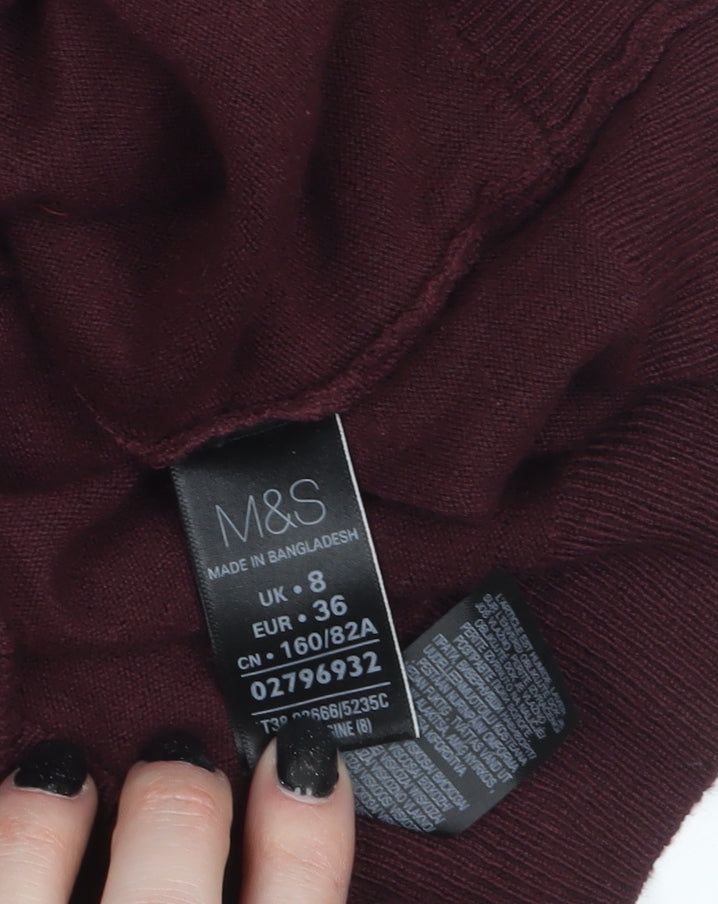Marks & Spencer Women Purple Lace Button Cardigan Size 8