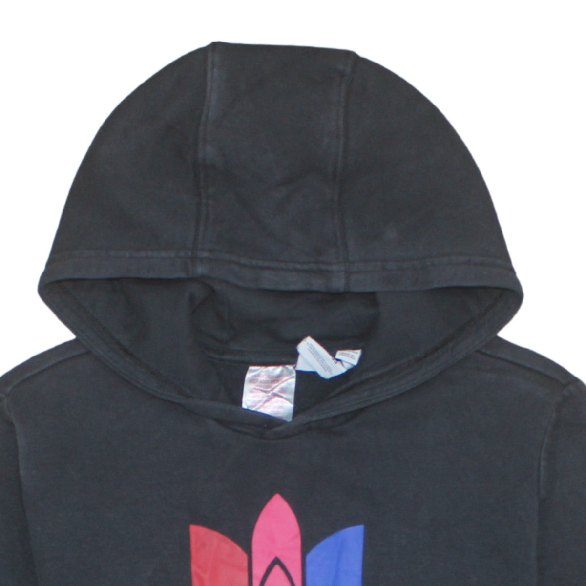 Adidas Boys Black Multicolour Logo Pullover Hoodie 13-14 Years Cotton Blend
