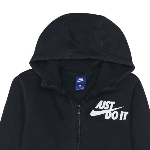 Nike Mens Black Full Zip Hoodie Small Just Do It Logo Sweatshirt
