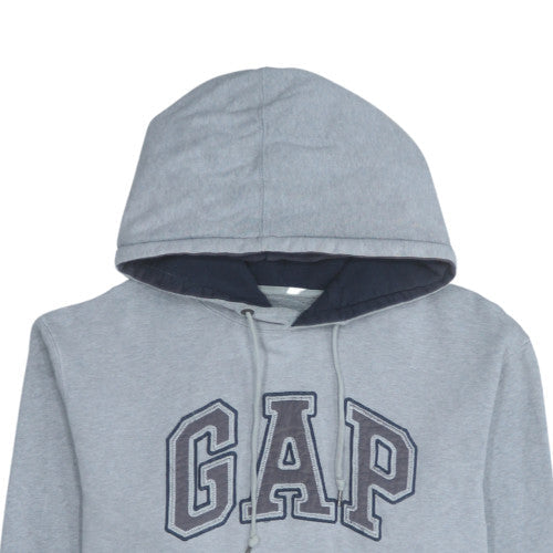 Gap Men's Grey Pullover Hoodie Small Cotton Logo Style