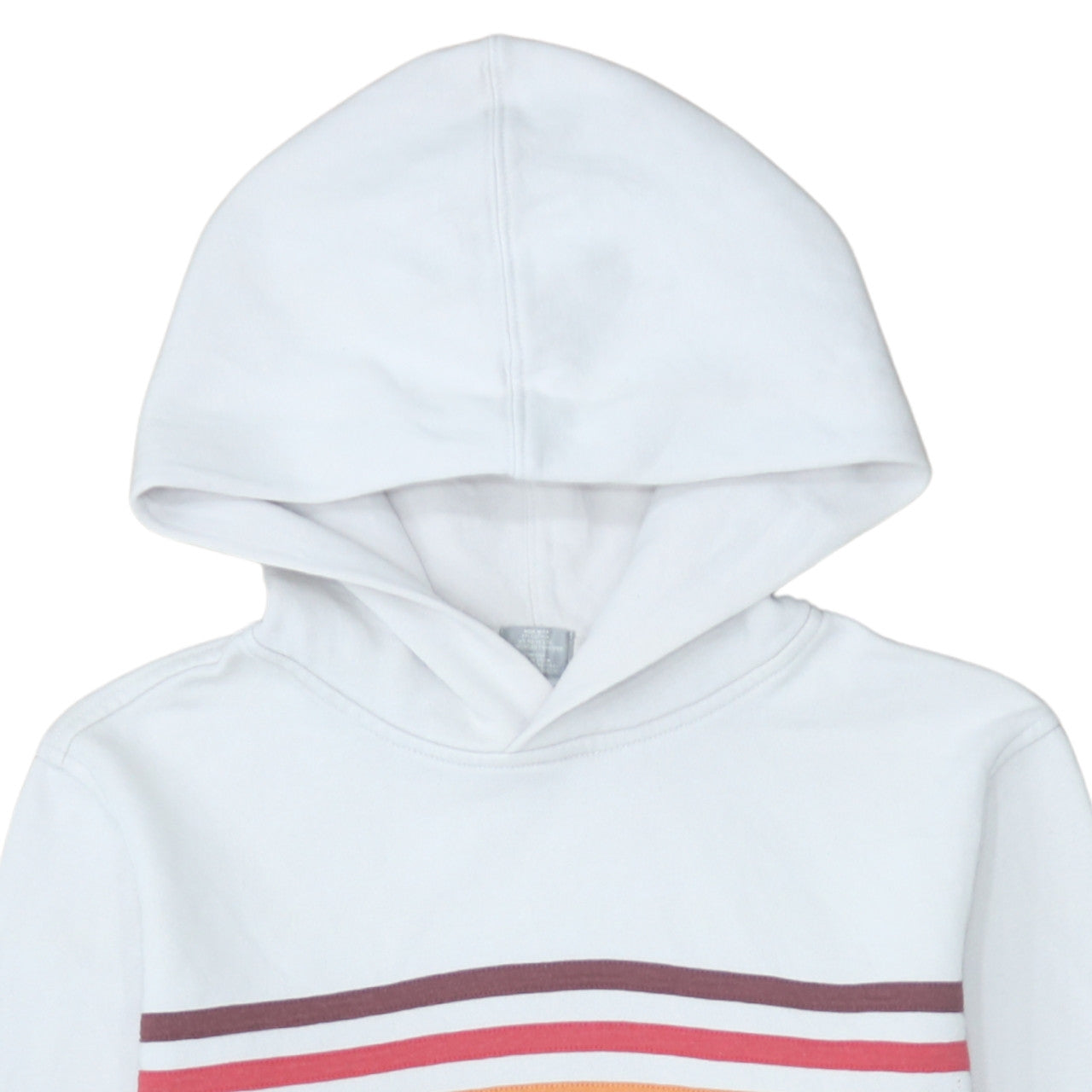 GAP Teens White Pullover Hoodie XS Retro Striped Fleece Sweatshirt