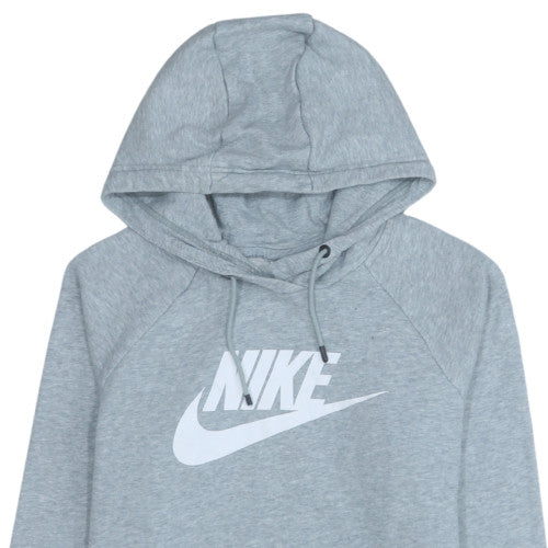Nike Men's Grey Pullover Hoodie Small Graphic Logo Fleece