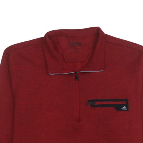 Adidas Men's Red 1/4 Zip Mock Neck Sweatshirt Size M