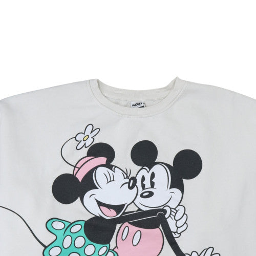 Disney Mickey & Friends George Women White 2XL Pullover Sweatshirt