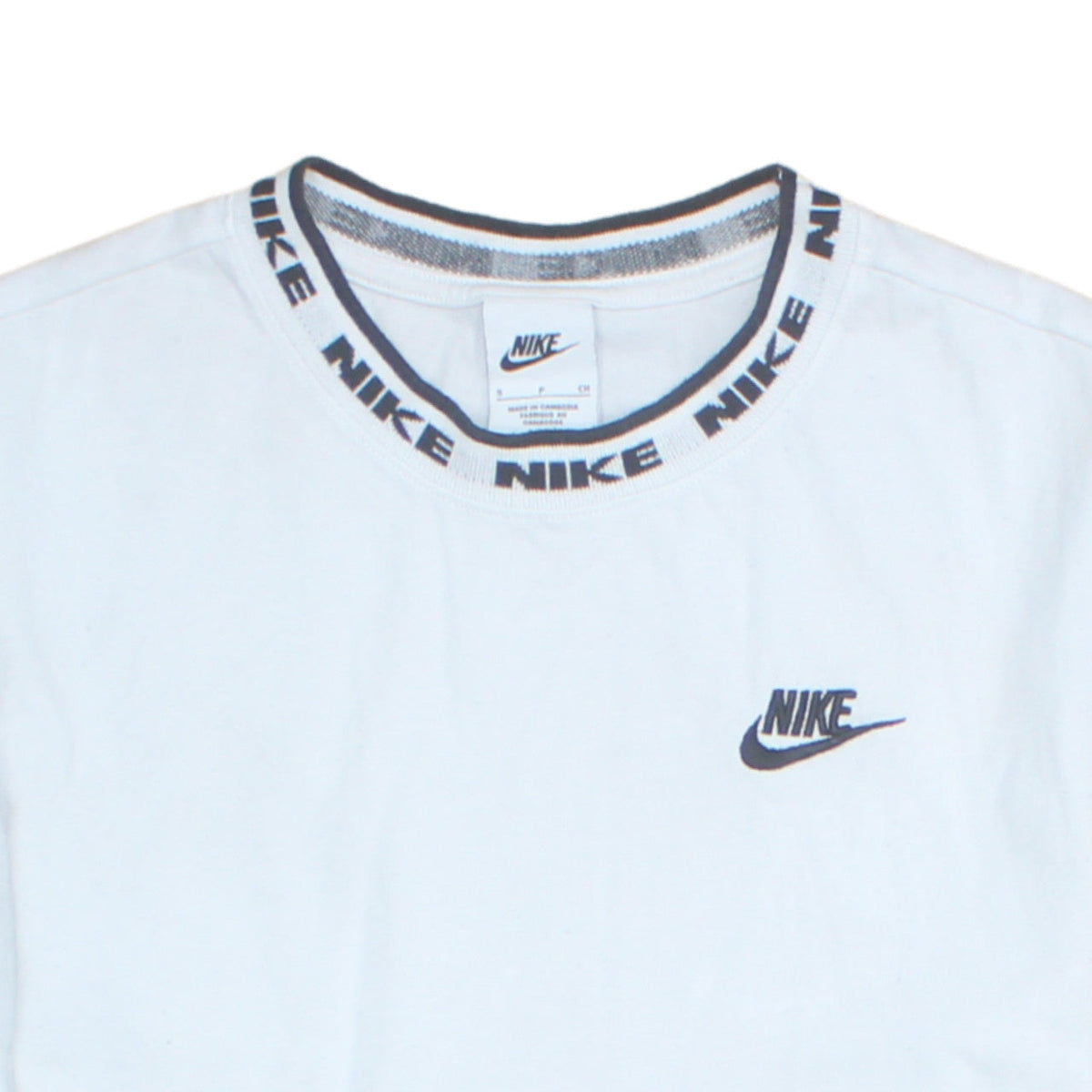Nike Men’s White Cotton Crew Neck Short Sleeve Sports T-Shirt Size S
