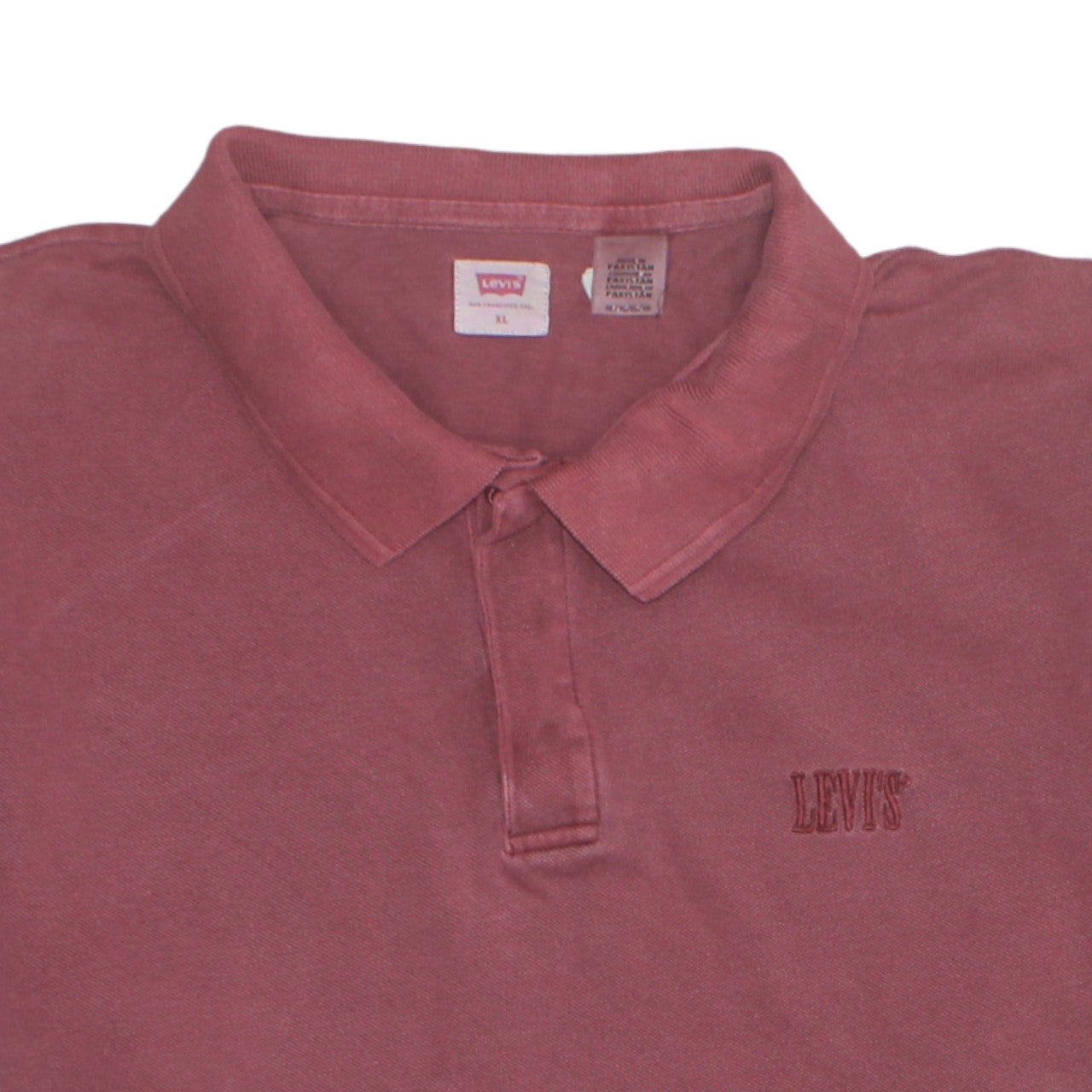 Levi's Men's Red Cotton Short Sleeve Polo Shirt XL