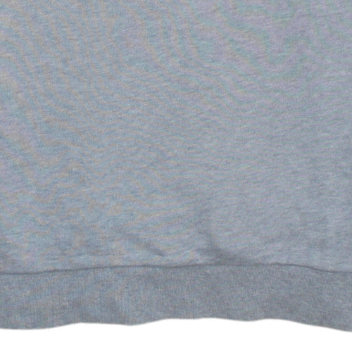 Adidas Men Grey Crew Neck Pullover Sweatshirt M Regular Fit Logo