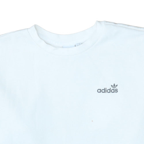 Adidas Women White Size 14 Crew Neck Pullover Sweatshirt
