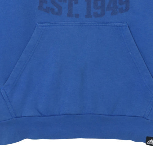 Adidas Men’s Blue Pullover Hoodie L Logo Fleece Sweatshirt