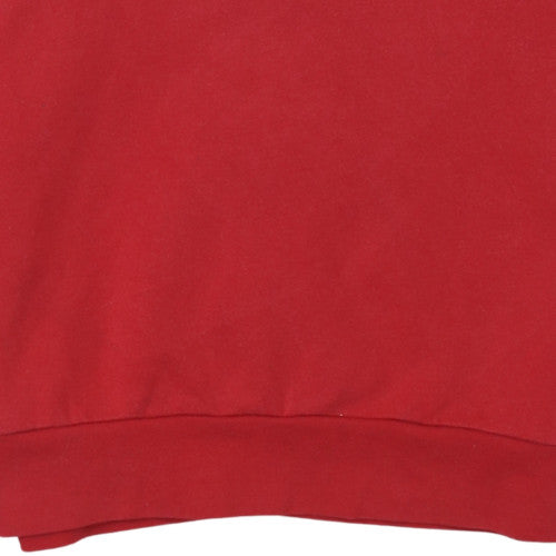 Adidas Boys Red Pullover Hoodie 9-10 Years Cotton Blend Classic Fit